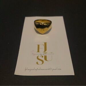 Gold plated titanium hypoallergenic and water resistant Heart Ring size 7